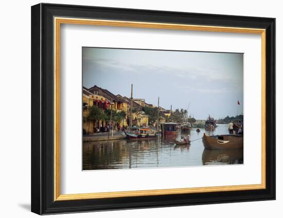 Boats at the Thu Bon River, Hoi An, Vietnam, Indochina, Southeast Asia, Asia-Yadid Levy-Framed Photographic Print