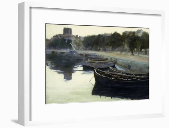 Boats at their Moorings-Victor Dupre-Framed Giclee Print