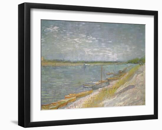 Boats Beached Ashore, 1887-Vincent van Gogh-Framed Giclee Print