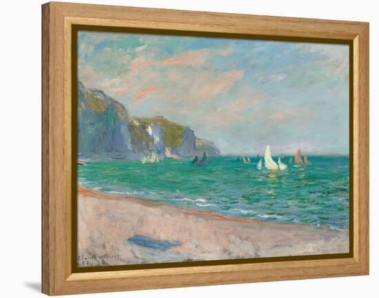 Boats Below the Pourville Cliffs; Bateaux Devant Les Falaises De Pourville, 1882-Claude Monet-Framed Premier Image Canvas