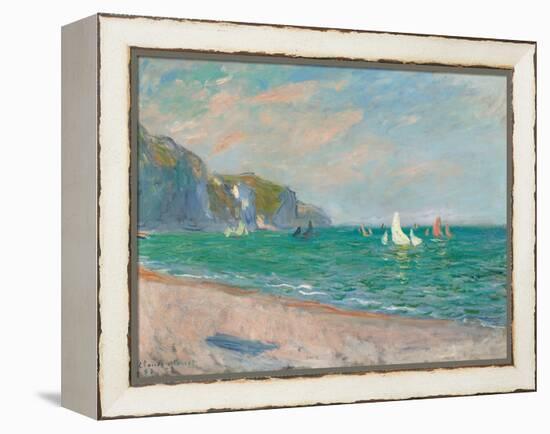 Boats Below the Pourville Cliffs; Bateaux Devant Les Falaises De Pourville, 1882-Claude Monet-Framed Premier Image Canvas