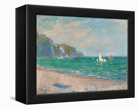 Boats Below the Pourville Cliffs; Bateaux Devant Les Falaises De Pourville, 1882-Claude Monet-Framed Premier Image Canvas