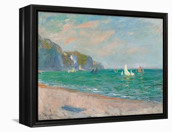 Boats Below the Pourville Cliffs; Bateaux Devant Les Falaises De Pourville, 1882-Claude Monet-Framed Premier Image Canvas