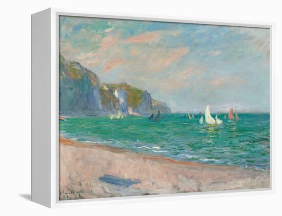 Boats Below the Pourville Cliffs; Bateaux Devant Les Falaises De Pourville, 1882-Claude Monet-Framed Premier Image Canvas