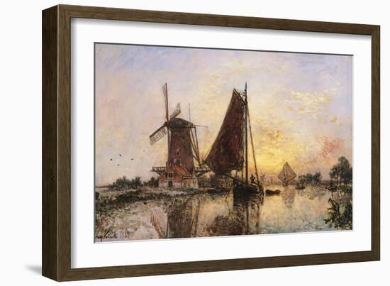 Boats by the Mill-null-Framed Art Print