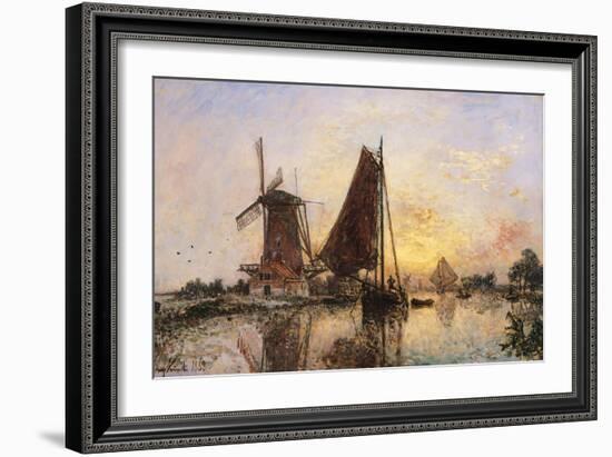 Boats by the Mill-null-Framed Art Print