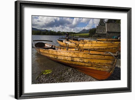 Boats, Derwentwater, Lake District National Park, Cumbria, England, United Kingdom, Europe-Charles Bowman-Framed Photographic Print