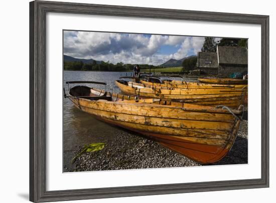 Boats, Derwentwater, Lake District National Park, Cumbria, England, United Kingdom, Europe-Charles Bowman-Framed Photographic Print