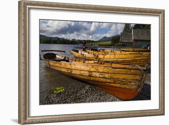 Boats, Derwentwater, Lake District National Park, Cumbria, England, United Kingdom, Europe-Charles Bowman-Framed Photographic Print