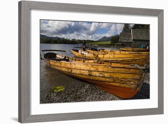 Boats, Derwentwater, Lake District National Park, Cumbria, England, United Kingdom, Europe-Charles Bowman-Framed Photographic Print