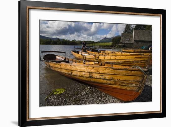 Boats, Derwentwater, Lake District National Park, Cumbria, England, United Kingdom, Europe-Charles Bowman-Framed Photographic Print