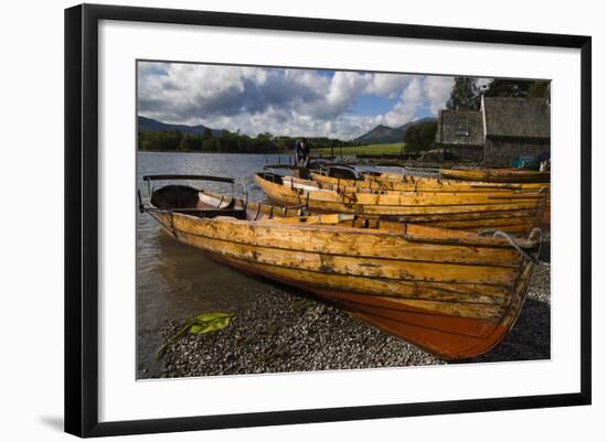 Boats, Derwentwater, Lake District National Park, Cumbria, England, United Kingdom, Europe-Charles Bowman-Framed Photographic Print