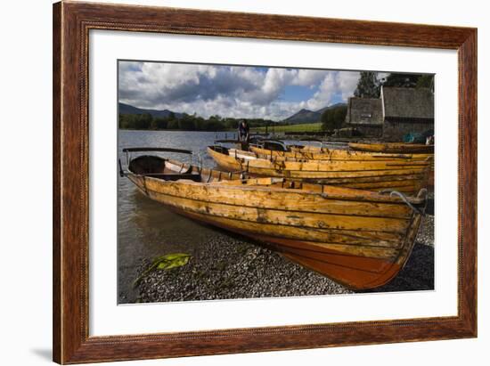 Boats, Derwentwater, Lake District National Park, Cumbria, England, United Kingdom, Europe-Charles Bowman-Framed Photographic Print