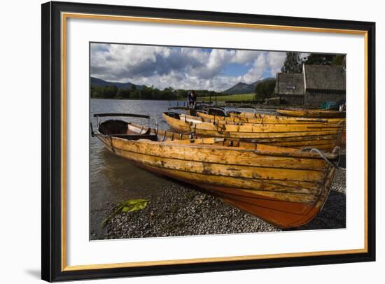 Boats, Derwentwater, Lake District National Park, Cumbria, England, United Kingdom, Europe-Charles Bowman-Framed Photographic Print