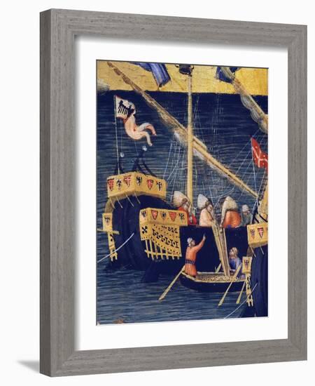 Boats, Detail from Wheat Miracle, Miracles of St. Nicholas of Bari, 1327-1332-Ambrogio Lorenzetti-Framed Giclee Print