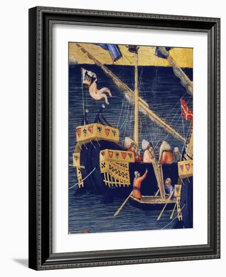 Boats, Detail from Wheat Miracle, Miracles of St. Nicholas of Bari, 1327-1332-Ambrogio Lorenzetti-Framed Giclee Print