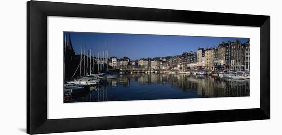 Boats Docked at a Harbor, Honfleur, Normandy, France-null-Framed Photographic Print