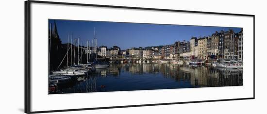 Boats Docked at a Harbor, Honfleur, Normandy, France-null-Framed Photographic Print