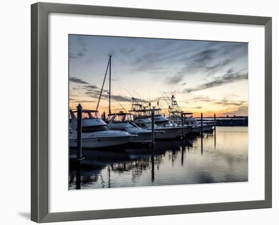 Boats Docked at the Yacht Club-the-brown-market-Framed Photographic Print