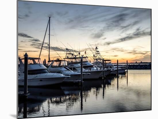 Boats Docked at the Yacht Club-the-brown-market-Mounted Photographic Print