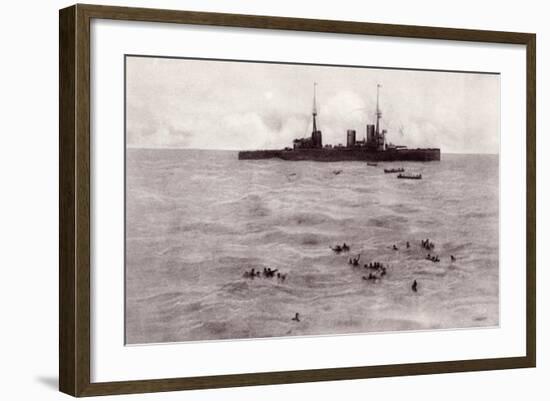 Boats from the British Battle Cruiser Inflexible Rescuing German Survivors from the Gneisenau-null-Framed Giclee Print