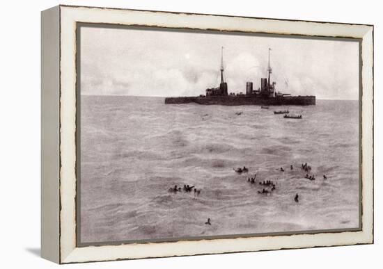 Boats from the British Battle Cruiser Inflexible Rescuing German Survivors from the Gneisenau-null-Framed Premier Image Canvas