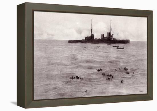 Boats from the British Battle Cruiser Inflexible Rescuing German Survivors from the Gneisenau-null-Framed Premier Image Canvas