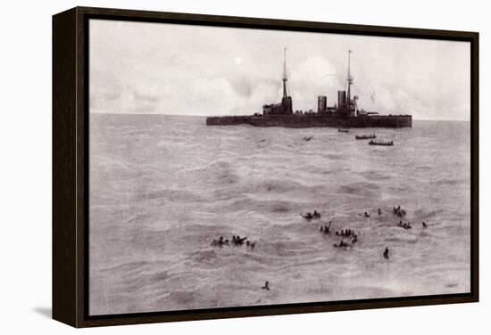 Boats from the British Battle Cruiser Inflexible Rescuing German Survivors from the Gneisenau-null-Framed Premier Image Canvas