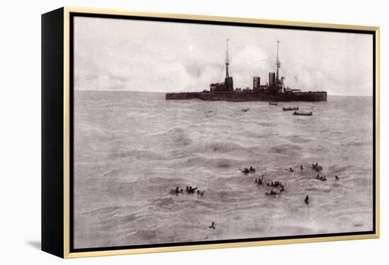 Boats from the British Battle Cruiser Inflexible Rescuing German Survivors from the Gneisenau-null-Framed Premier Image Canvas