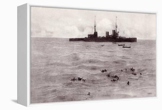 Boats from the British Battle Cruiser Inflexible Rescuing German Survivors from the Gneisenau-null-Framed Premier Image Canvas