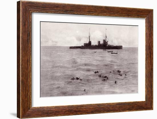 Boats from the British Battle Cruiser Inflexible Rescuing German Survivors from the Gneisenau-null-Framed Giclee Print