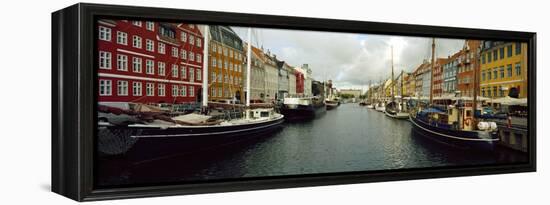 Boats in a Canal, Nyhavn, Copenhagen, Denmark-null-Framed Stretched Canvas