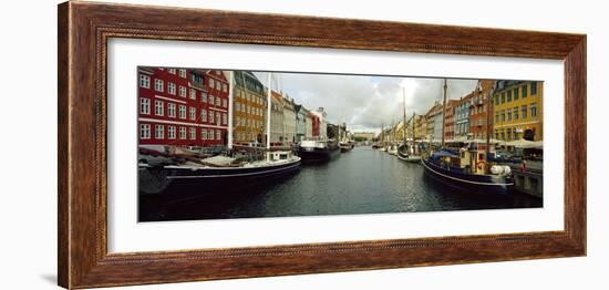 Boats in a Canal, Nyhavn, Copenhagen, Denmark-null-Framed Photographic Print