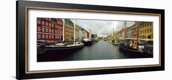 Boats in a Canal, Nyhavn, Copenhagen, Denmark-null-Framed Photographic Print