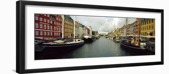 Boats in a Canal, Nyhavn, Copenhagen, Denmark-null-Framed Photographic Print