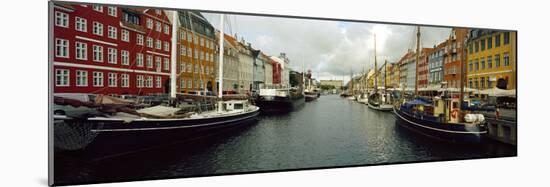 Boats in a Canal, Nyhavn, Copenhagen, Denmark-null-Mounted Photographic Print