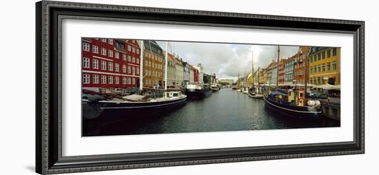 Boats in a Canal, Nyhavn, Copenhagen, Denmark-null-Framed Photographic Print