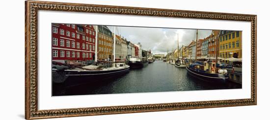 Boats in a Canal, Nyhavn, Copenhagen, Denmark-null-Framed Photographic Print