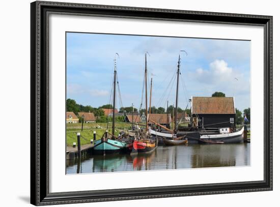 Boats in a Fishing Port at Zuiderzee Open Air Museum-Peter Richardson-Framed Photographic Print