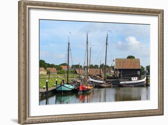 Boats in a Fishing Port at Zuiderzee Open Air Museum-Peter Richardson-Framed Photographic Print