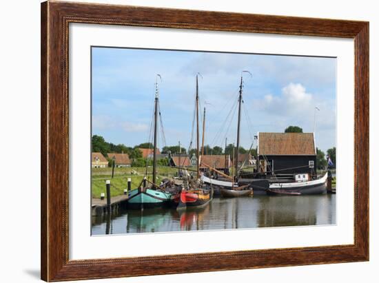 Boats in a Fishing Port at Zuiderzee Open Air Museum-Peter Richardson-Framed Photographic Print