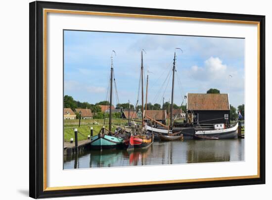 Boats in a Fishing Port at Zuiderzee Open Air Museum-Peter Richardson-Framed Photographic Print