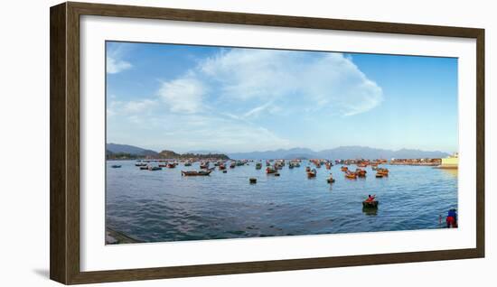 Boats in a river, Vinh Long, Nha Trangn, Khanh Hoa Province, Vietnam-null-Framed Photographic Print
