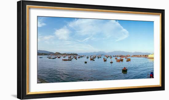 Boats in a river, Vinh Long, Nha Trangn, Khanh Hoa Province, Vietnam-null-Framed Photographic Print