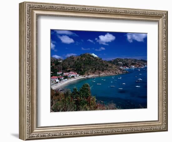 Boats in Bay, Corrossol Bay, St. Barts-Wayne Walton-Framed Photographic Print