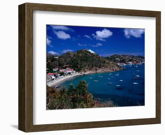 Boats in Bay, Corrossol Bay, St. Barts-Wayne Walton-Framed Photographic Print