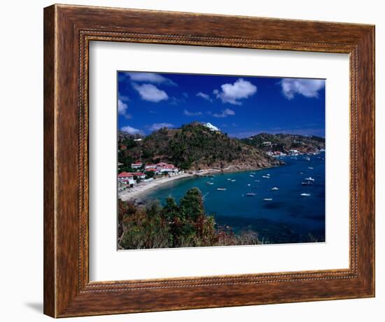 Boats in Bay, Corrossol Bay, St. Barts-Wayne Walton-Framed Photographic Print