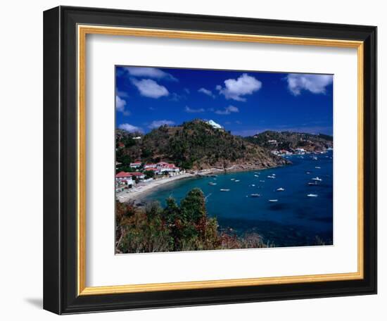 Boats in Bay, Corrossol Bay, St. Barts-Wayne Walton-Framed Photographic Print