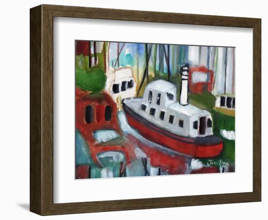 Boats in Cap Sante Marina, C.2018 (Watercolor and Casein on Paper)-Janel Bragg-Framed Giclee Print