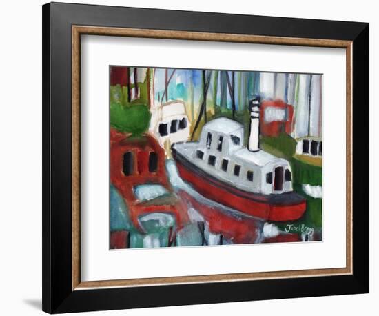 Boats in Cap Sante Marina, C.2018 (Watercolor and Casein on Paper)-Janel Bragg-Framed Giclee Print